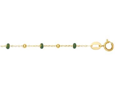 Armband Grüne Kugeln, 17-18 Cm, 18k Gelbgold - Standard Bild - 1