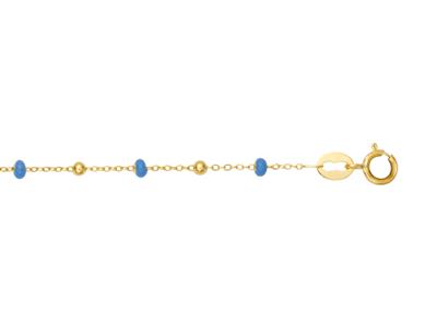Armband Blaue Kugeln, 17-18 Cm, 18k Gelbgold
