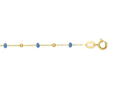 Blaue Kugeln Armband, 17-18 Cm, 18kgelbgold