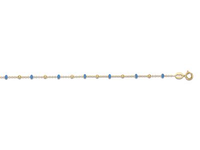 Blaue Kugeln Armband, 17 Cm, 18k Gelbgold