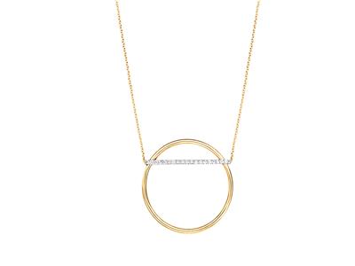 Halskette Saturn Diamanten 0,15ct, 40-42-45 Cm, 18k Gelbgold