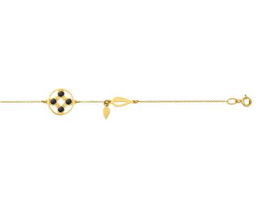Armband-Kreis-Muster-Blume-Schwarz-La...