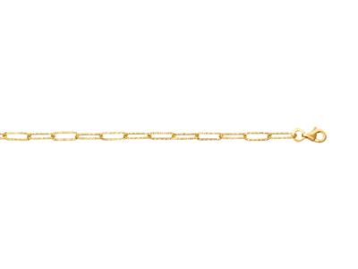 Armband Aus Gehämmerten Rechteckigen Maschen 3 Mm, 17,5 Cm, 18k Gelbgold - Standard Bild - 1