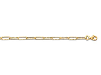 Armband Aus Gehämmertem Rechteckigem Mesh 3 Mm, 19 Cm, 18k Gelbgold