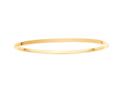 Armreif Mit Hohlvierkantrohr 2,50 Mm, Ovale Form 58 X 48 Mm, 18k Gelbgold