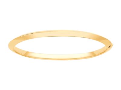 Armreif Mit Hohlem Dreiecksrohr 4,50 Mm, Ovale Form 58 X 48 Mm, 18k Gelbgold