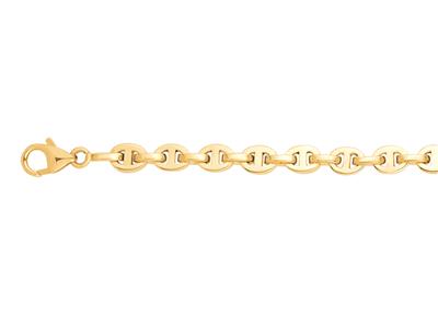 Armband Aus Massiven, Flachen Marine-maschen 6 Mm, 21 Cm, Gelbgold 18k