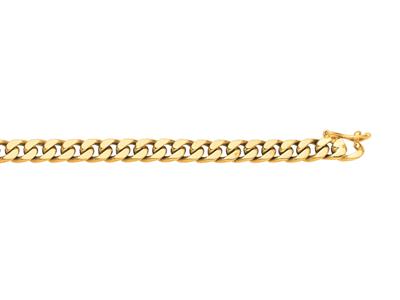 Armband Aus Massivem Diamantbesetztem Gourmet-mesh 5 Mm, 20 Cm, 18k Gelbgold - Standard Bild - 1