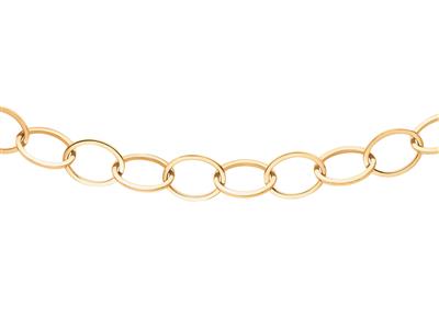 Halskette Ovale Flache Masche, 45 Cm, Gelbgold 18k - Standard Bild - 1