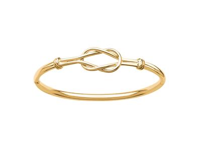 Armband Hohler Armreif Mit Doppelschleife, Innendurchmesser 60 Mm, 18k Gelbgold