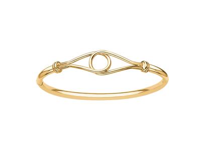 Armband Hohler Ring Mit Kreismotiv, Innendurchmesser 60 Mm, 18k Gelbgold - Standard Bild - 1