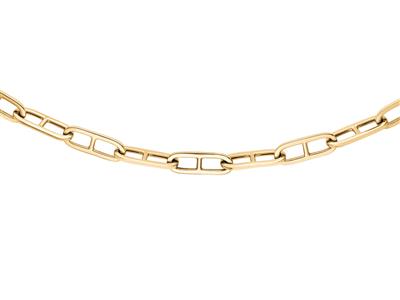 Halskette Rectangle Hohle Masche Glatt/geschlagen 6,50 Mm, 45 Cm, Gelbgold 18k - Standard Bild - 1
