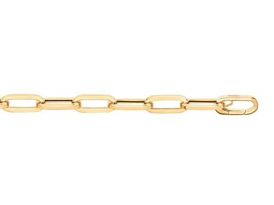 Armband Rechteckige Masche 7,70 Mm, Hohles Quadratisches Rohr, 18 Cm, Gelbgold 18k