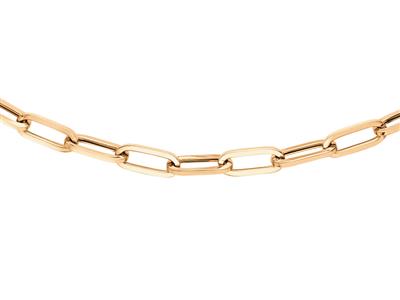 Halskette Aus Rechteckgeflecht 7,70 Mm, Quadratisches Hohlrohr, 60 Cm, Gelbgold 18k - Standard Bild - 1