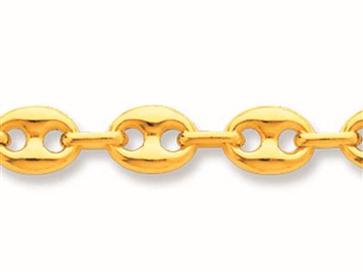 Armband Kaffeebohne Hohl 6 Mm, 21 Cm, Gelbgold 750 - Standard Bild - 2