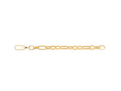 Brac Mailles Ovales Alternees Creuses Or Jaune 18k 20cm Cab Fi - Standard Bild - 1