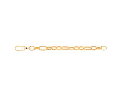 Brac Mailles Ovales Alternees Creuses Or Jaune 18k 20cm Cab Fi