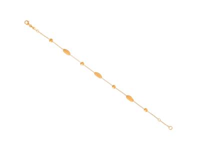 Brac Pastilles Rondes Et Ovales Alternees Sur Chaine Or Jaune 18k 17,519cm Msq