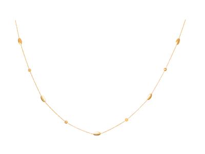 Lange Kette Mit Abwechselnden Runden Und Ovalen Motiven 5 Mm, 80 Cm, Gelbgold 750 - Standard Bild - 1