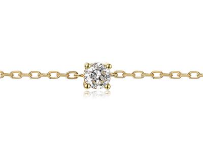Solitärarmband Forat-masche, Diamant 0,15ct, 17 Cm, 18k Gelbgold