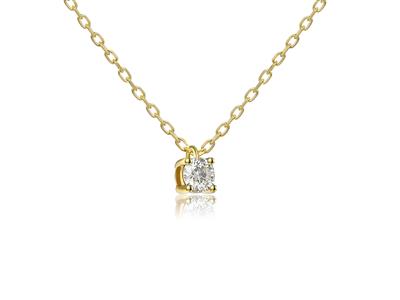 Solitär-halskette Mit Forat-maschen, Diamant 0,15ct, 40-42-45 Cm, Gelbgold18k