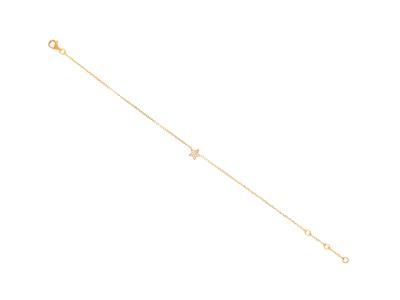 Armband Sternkette, Diamanten 0,03ct, 16-17-18 Cm, 18k Gelbgold
