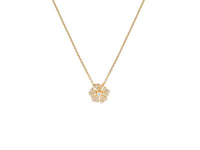Halskette Blumen, Diamanten 0,31ct,40-42-45 Cm, 18k Gelbgold - Standard Bild - 1