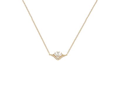 Fächerkette 7 Mm, Runde Diamanten Und Taper-schliff 0,25ct, 402 Cm, Gelbgold 18k