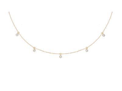 Halskette Mit 5 Anhängern, 0,20ct Diamanten, 40-42 Cm, 18k Gelbgold