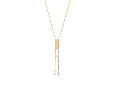 Schiebe-halskette 23 X 5 Mm, 0,29 Ct Diamanten, 42 Cm, 18k Gelbgold
