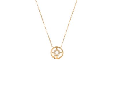 Halskette Hoop 12 Mm, Diamanten 0,07ct, 402 Cm, 18k Gelbgold