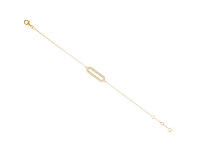Armband Motiv Rechteck 16 X 5 Mm, Diamanten 0,15ct, 16-17-18 Cm, 18k Gelbgold