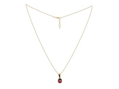 Coll Motif Coccinelle Email Rouge Sur Chaine Or Jaune 18k 38+2cm Ar - Standard Bild - 2