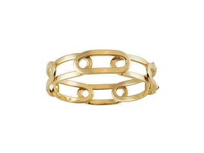 Armband Jonc Ovale Maschen 14 Mm, Innendurchmesser 60 X 50 Mm, 18k Gelbgold - Standard Bild - 1