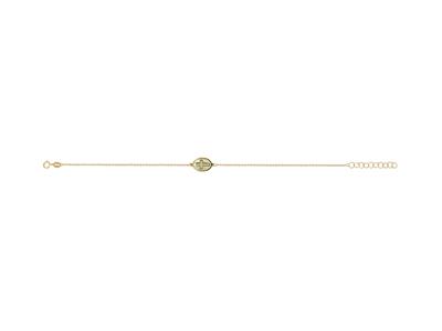 Armband Mit Ovalem Durchbrochenem Perlmutt-kreuz Motiv, 17+3 Cm, 18k Gelbgold - Standard Bild - 1