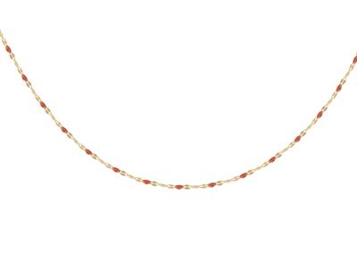 Halskette Mit Roten Emaillekugeln, 42+3 Cm, 18k Gelbgold - Standard Bild - 1