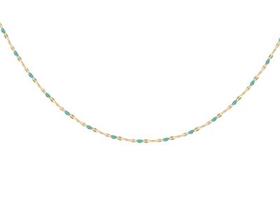 Kugelkette Aus Türkisem Emaille Mitüberkette, 423 Cm, 18k Gelbgold