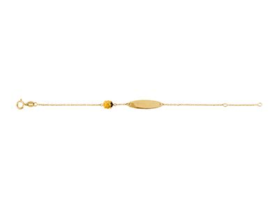Marienkäfer Baby Identity 5 Mm, Gelbe Emaille Und Zirkoniumoxide, Ovale Platte 7 X 2 Mm, 12-14 Cm, 18k Gelbgold