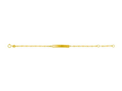 Baby Rechteckige Maschen Acht, Rechteckige Platte Mit Diamantgeschliffenen Kanten, 12-14 Cm, 18k Gelbgold. - Standard Bild - 1