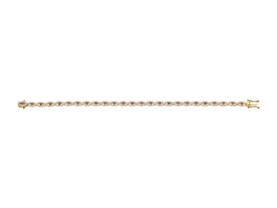 Armband Fluss Mit Ovalen Motiven 4,30 Mm, Diamanten 1,45ct Und Rubin 0,98ct, 18k Gelbgold