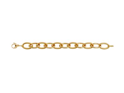 Armband Aus Abwechselnd Glatten Und Gesteppten Ovalen Maschen 24 X 14,70 Mm, 21 Cm, 18k Gelbgold - Standard Bild - 1