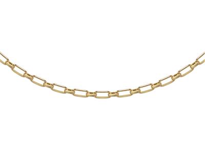 Abwechselnde Maschen Halskette 1/1, Glattes Rechteck Und Satiniertes Oval, Hohle Rohre, 48 Cm, 18k Gelbgold. - Standard Bild - 1