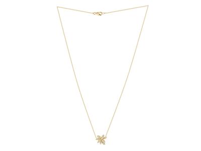 Halskette Bouquet Hohe 15 Mm, Diamanten 0,38ct, 40,50-42 Cm, Gelbgold 18k - Standard Bild - 2