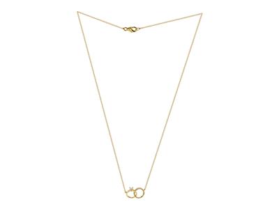Halskette Engagement 10 X 15 Mm, Diamanten 0,11ct, 40,50-42 Cm, 18k Gelbgold - Standard Bild - 2