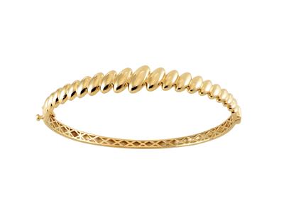 Armband Jonc Ouvrant, Fallende Torsade 3,75 MM Bis 11 Mm, Innendurchmesser 55 X 65 Cm, Gelbgold 18k - Standard Bild - 1