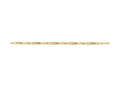 Armband Aus Rechteckigen Maschen, 5 Mm, 21 Cm, 18k Gelbgold - Standard Bild - 1