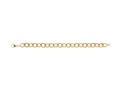 Armband Aus Ovalem Mesh 9 Mm, Hohle Rohre, 19 Cm, Gelbgold 18k - Standard Bild - 1