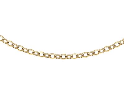 Ovale 9 MM Halskette, Hohles Rohr, 45 Cm, Gelbgold 18k - Standard Bild - 1