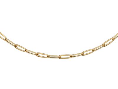 Langgliederige Halskette 11 Mm, Hohles Rohr, 4,50 Cm, Gelbgold 18k - Standard Bild - 1
