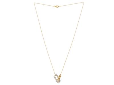 Halskette Mit Ineinander Verschlungenen Rechtecken, Diamanten 0,07ct, 40-42 Cm, 18k Gelbgold - Standard Bild - 2